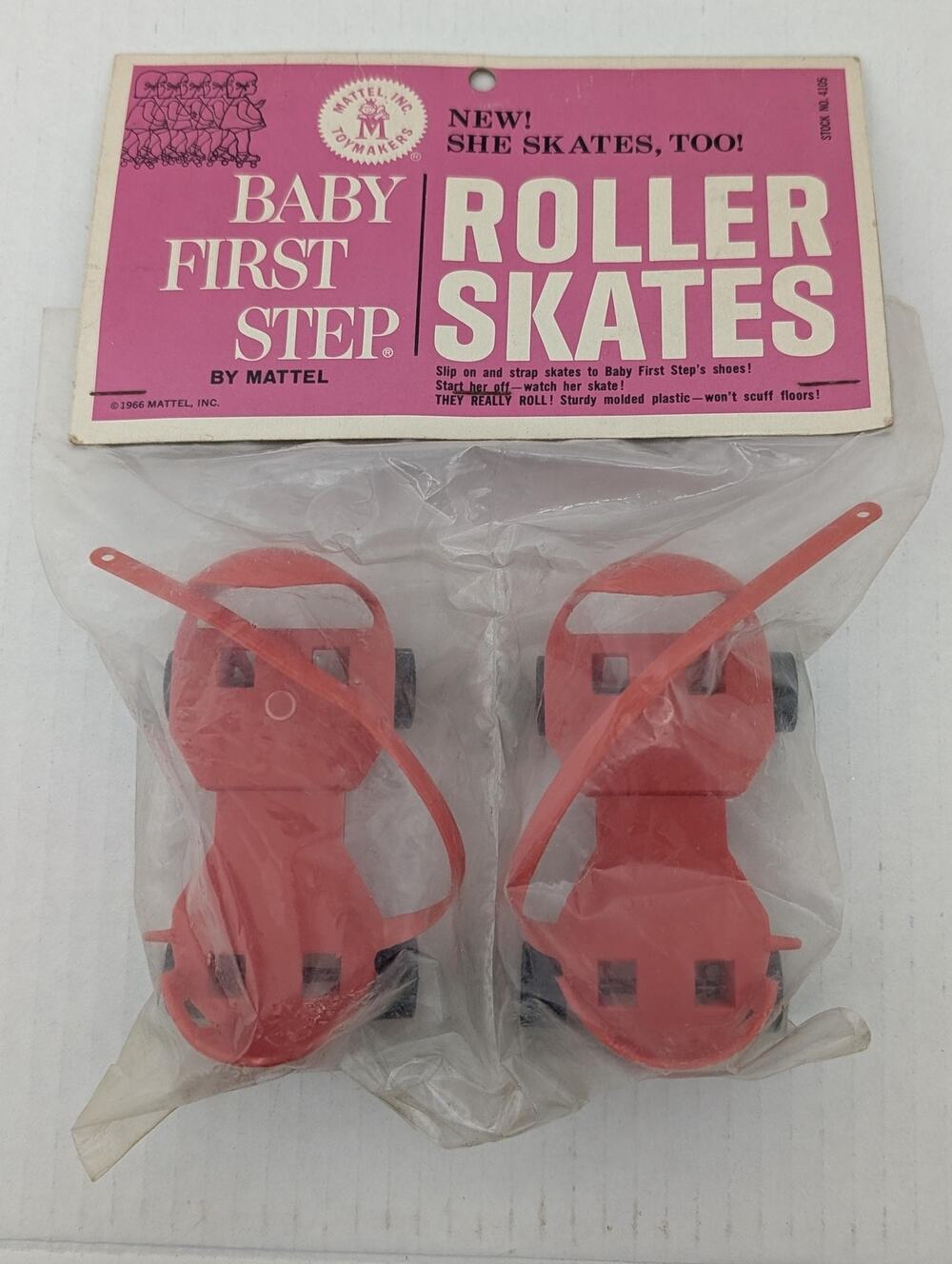 1966 Mattel Baby First Step Roller Skates New in Package